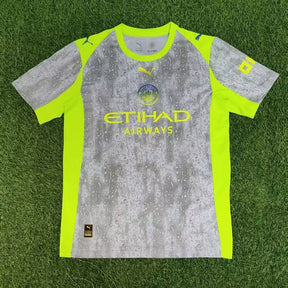 Camisa Manchester City 2025/26 Edição Treino Cinza / Verde - Versão Torcedor