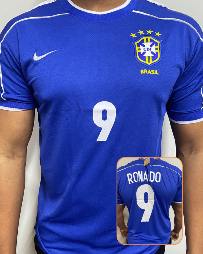 Camisa Brazil Away 1998 RONALDO #9 - Retro Version