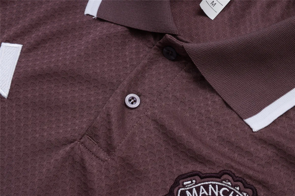 Camisa Manchester United 2025/26  Cinza Arroxeado - Edição Polo