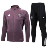 Agasalho Manchester United 2025/26 Cinza Arroxeado - Com Ziper