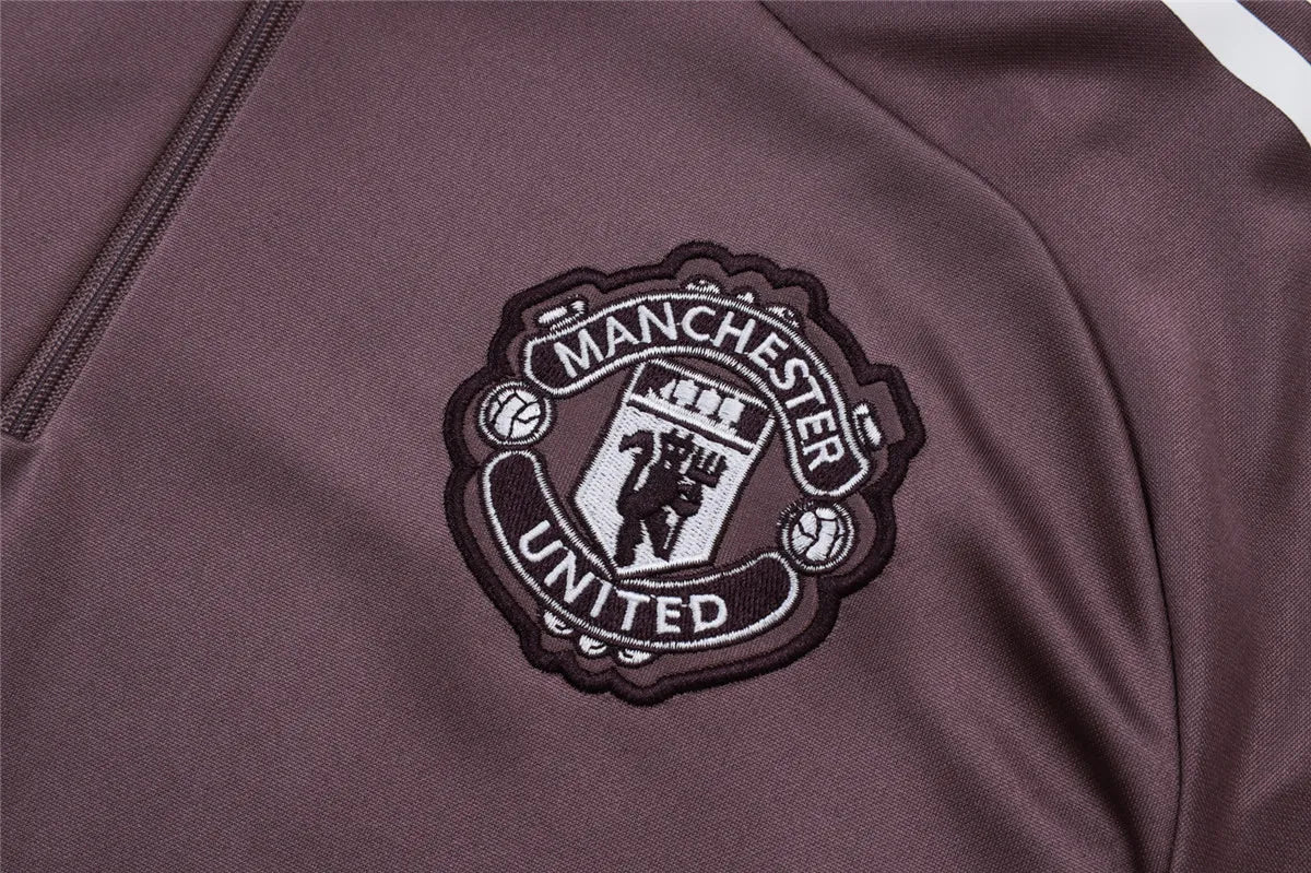 Agasalho Manchester United 2025/26 Cinza Arroxeado - Com Fecho