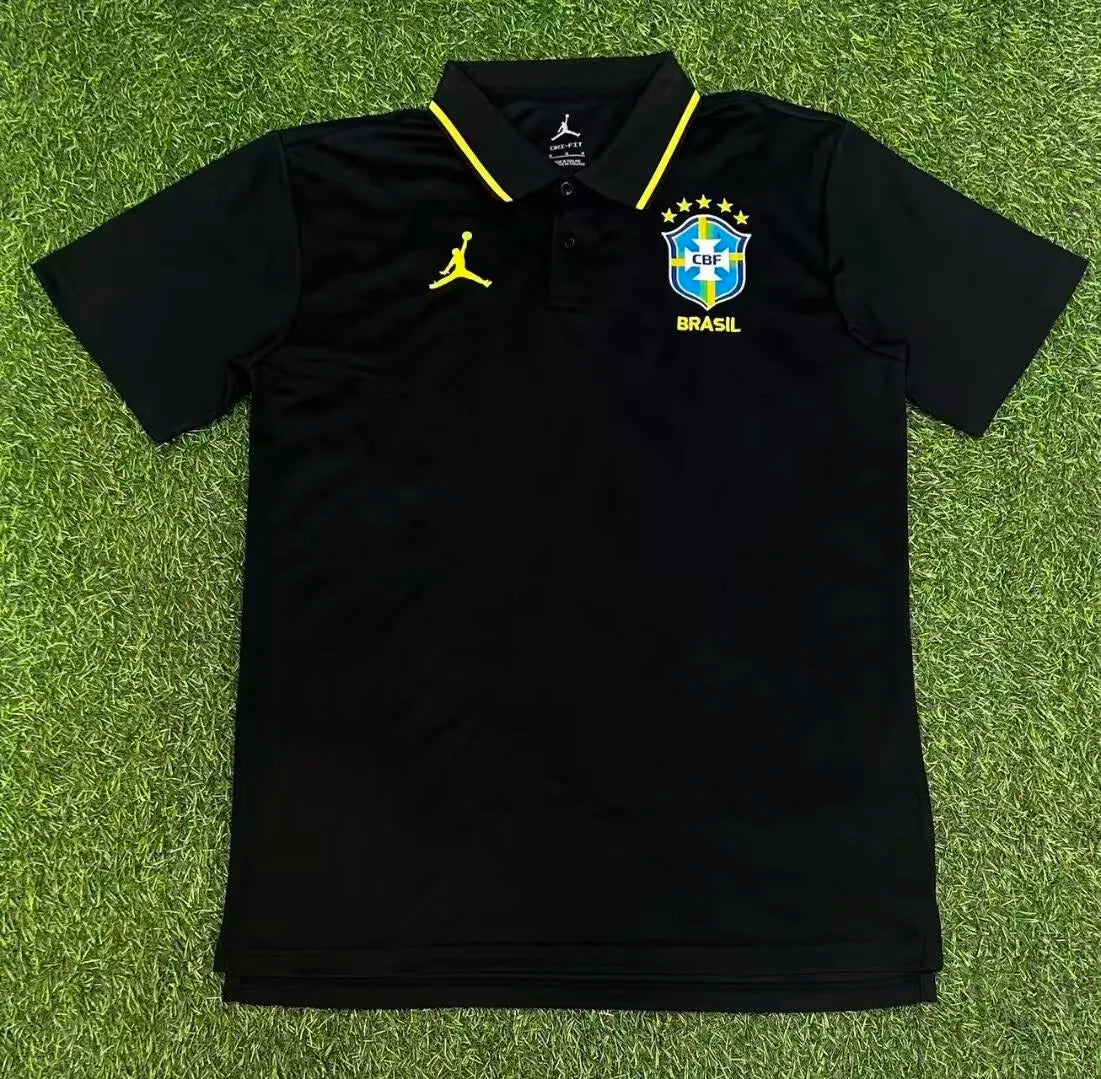 Mens Brazil Polo Shirt Black FIFA World Cup 2026
