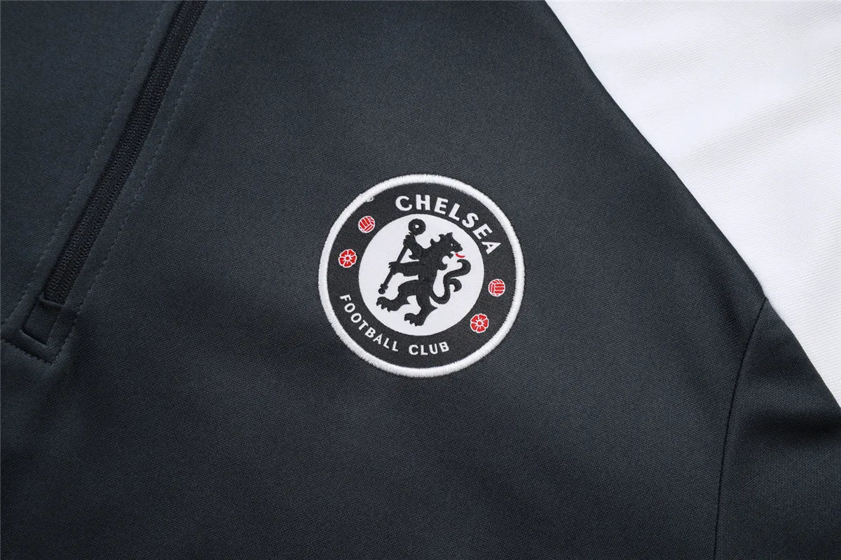 Agasalho Chelsea 2025/26 Cinza Escuro - Com Fecho