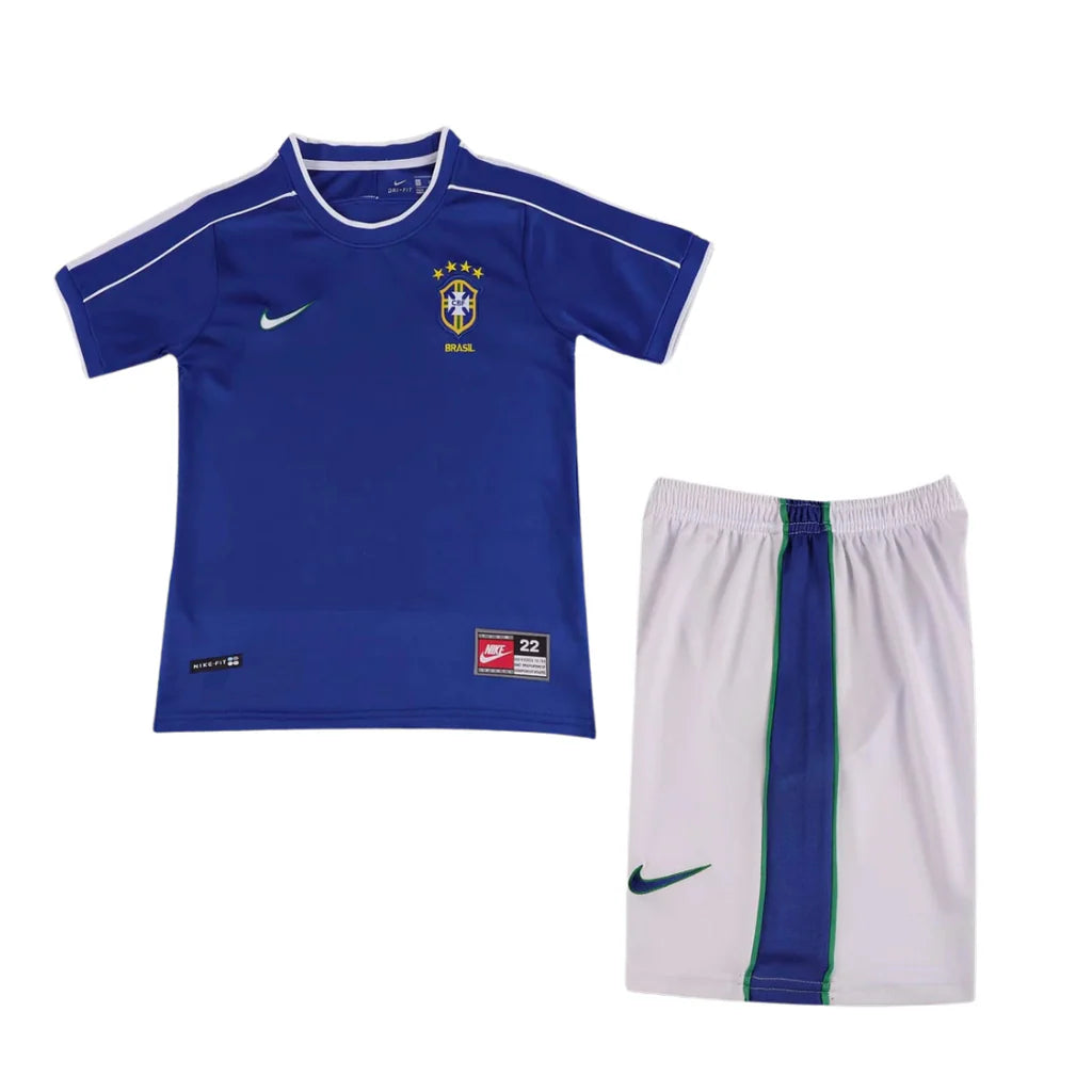 Camisa Brazil Away 1998 Retro - Kit Kids