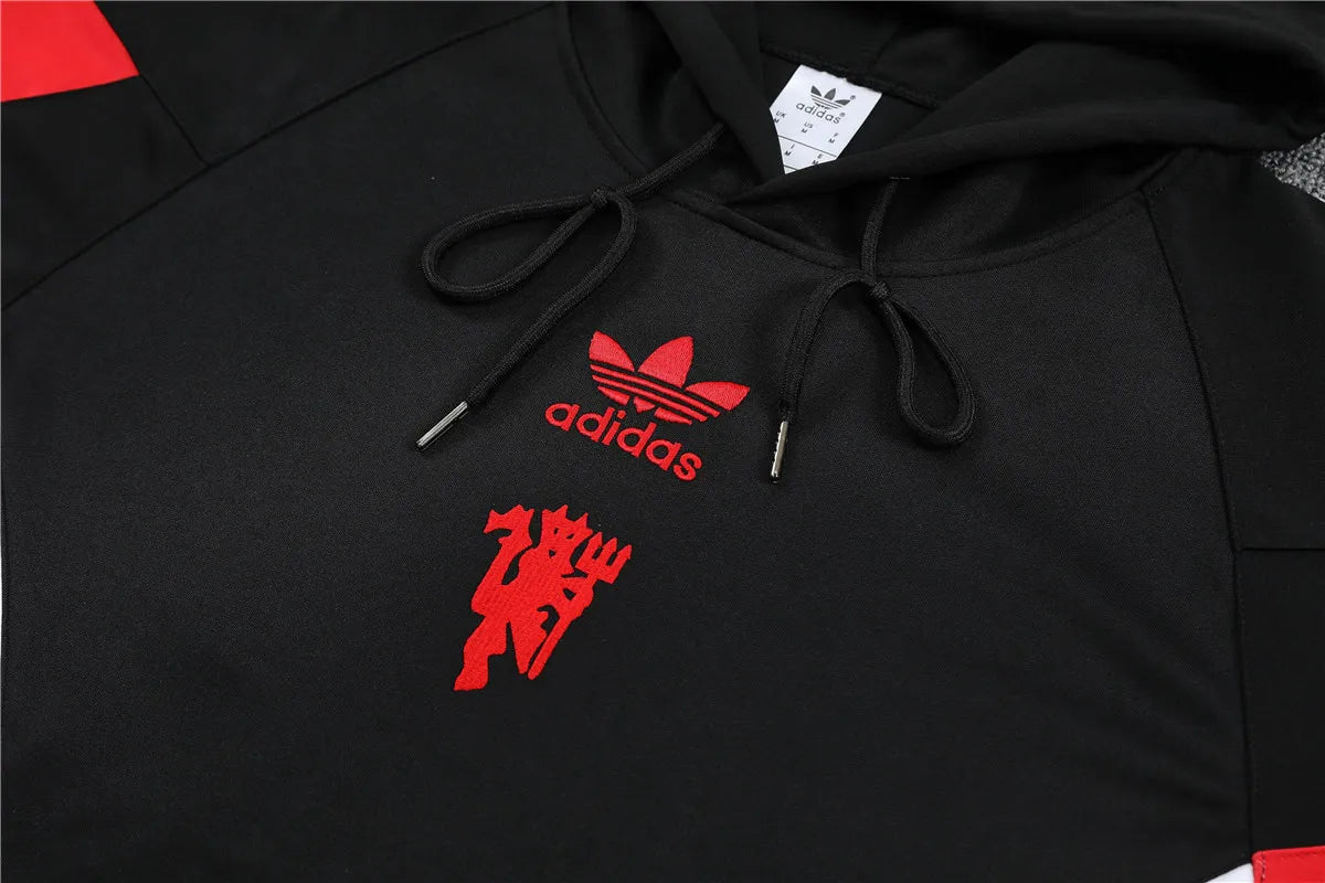 Agasalho Manchester United 2025/26 Preto - Moletom Com Capuz