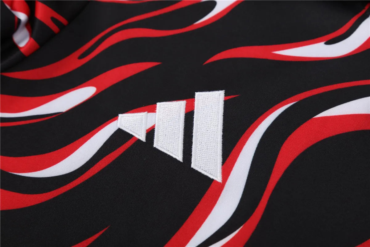 Agasalho Manchester United 2025/26 Vermelho Fogo - Moletom Com Capuz