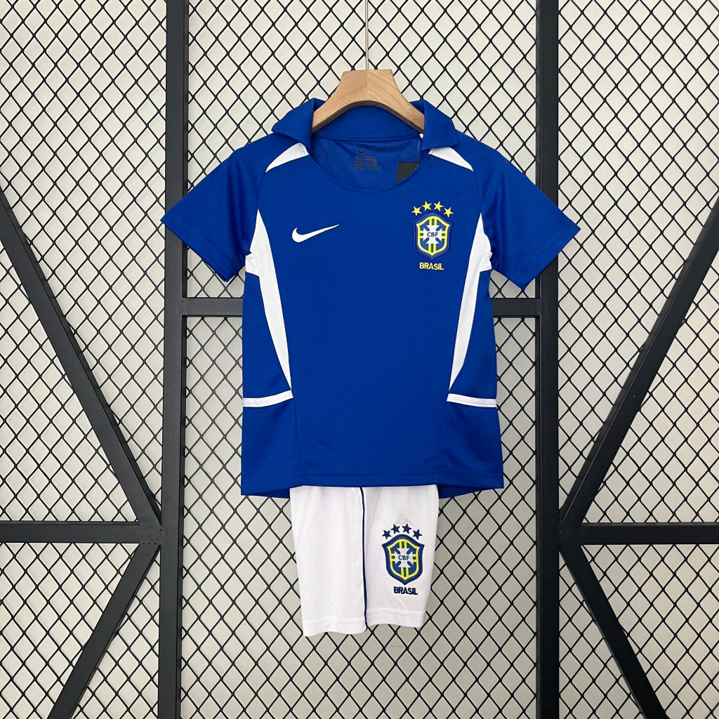 Camisa Brazil Away 2002 Retro - Kit Kids