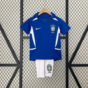 Camisa Brazil Away 2002 Retro - Kit Kids