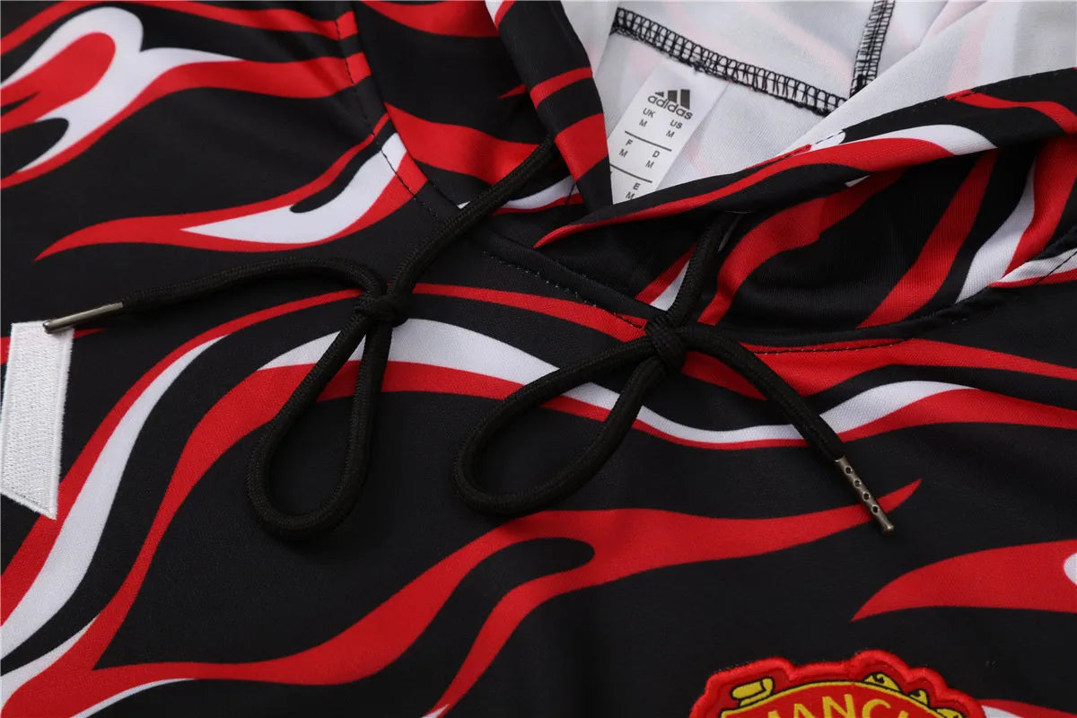 Agasalho Manchester United 2025/26 Vermelho Fogo - Moletom Com Capuz
