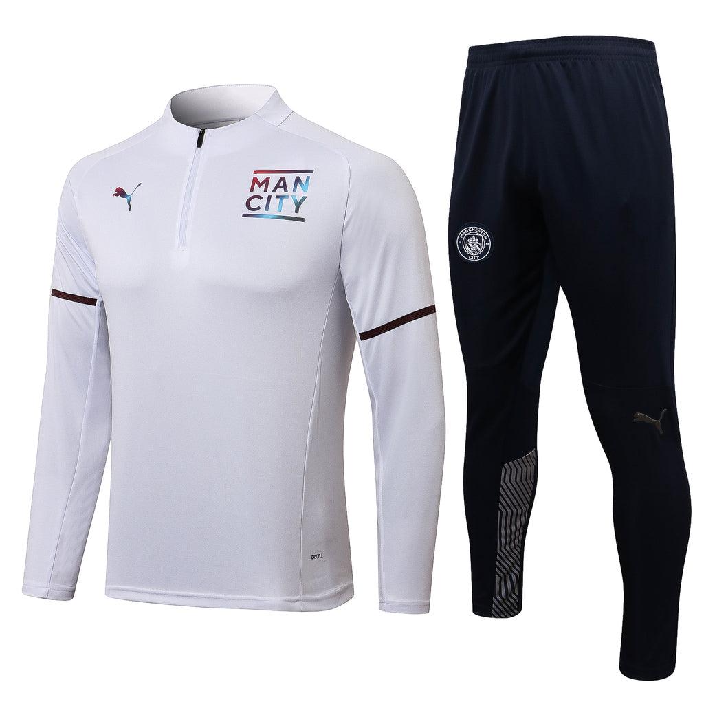 Agasalho Manchester City 21/22 Branca - Com Fecho