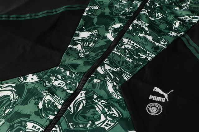 Agasalho Manchester City 21/22 Preta e Verde - Com Ziper