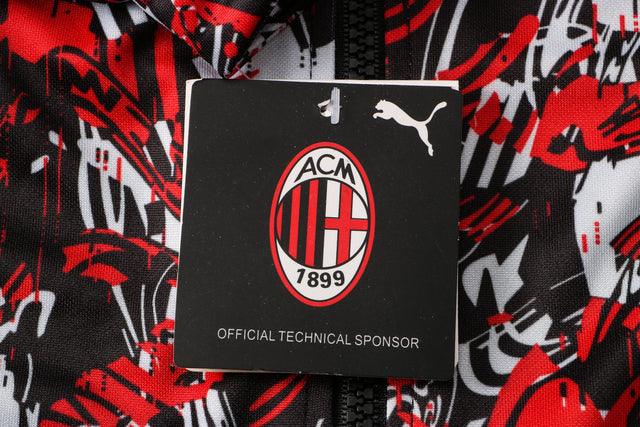 Agasalho Milan 21/22 Preta e Vermelha - Com Ziper