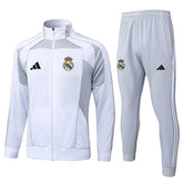 Agasalho Real Madrid 2025/26 Cinza / Branco - Com Ziper