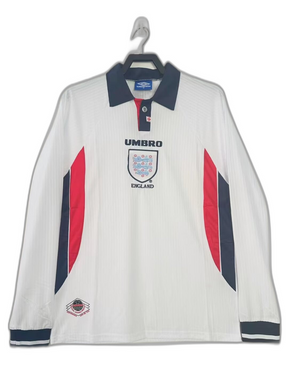 Camisa Inglaterra 1998 I Home - Versão Retrô Manga Longa